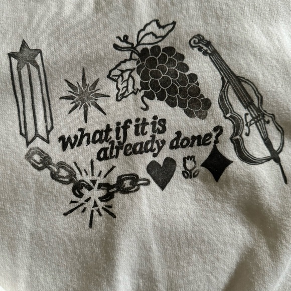 Reworked hand block printed pre-owned Zara sweatshirt - Picture 2 of 3